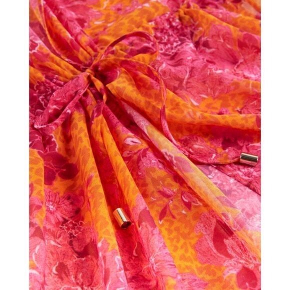 💕TED BAKER💕 Rosaliy Full Length Swim  Cover Up ~ Bright Pink Print Large NWT - Picture 9 of 16